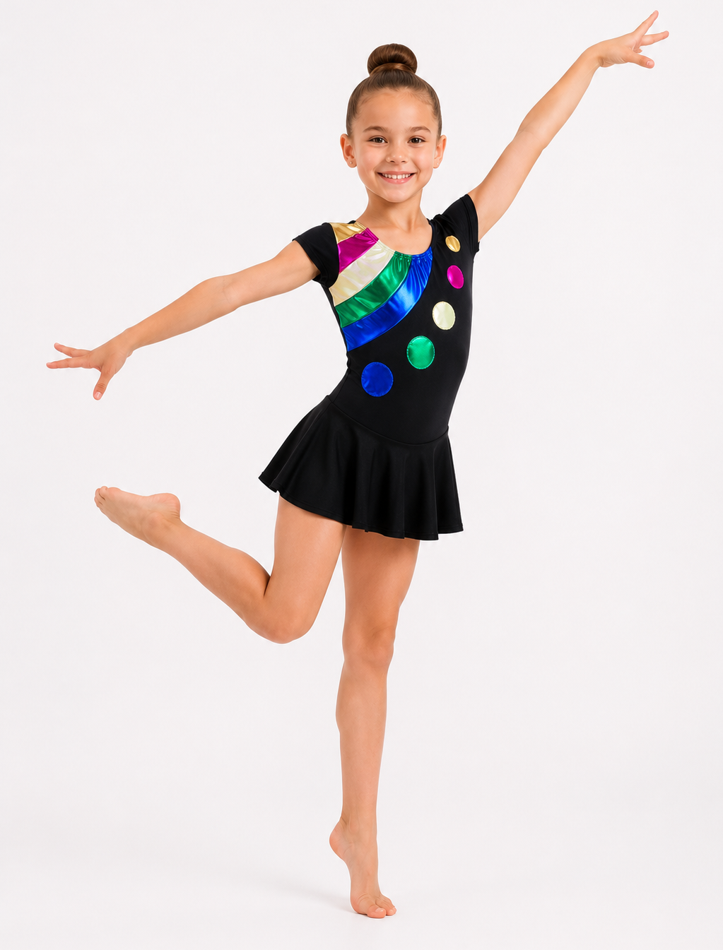 dres za ritmično gimnastiko mavrica Črn dres za ritmično gimnastiko mavrica Črn